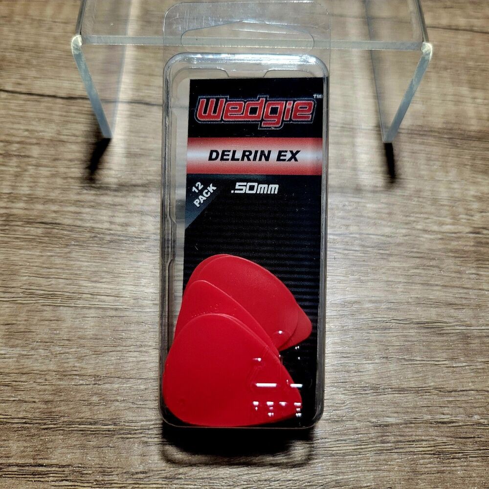 Wedgie DELRIN EX .50mm RED Guitar Pick 12-Pack | Thin